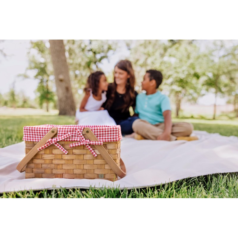 PICNIC TIME Farmhouse Basket, Wicker Basket, Empty Basket, Small Picnic