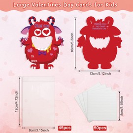 Zachely 40 Sets Valentine's Day Cards for Kids, Monster Happy Valentines Cards for Kids, Unique Valentines Gifts for Boys and Girls, Funny Valentines Exchange Cards Gifts School Classroom Prize Party Favors