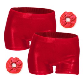 Aosva 2 pantalones cortos de gimnasia para niñas pequeñas de 2 a 14 años, 2 Piezas Rojo, 7-8