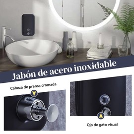 ALIMOTA Dispensador de Jabón y Loción de Pared de Acero Inoxidable Negro - Ideal para Baño y Cocina - 800 ml - Diseño Elegante y Duradero