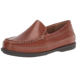 Johnston & Murphy Big Kid Locklin Venetian Boys Dress Casual Loafer, Tan Full Grain Leather, 4