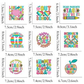 9pcs Back to School Iron On Decals for Clothing Iron on Heat Transfer Patches Vinyl Decals Appliques for Clothes T Shirts Bag Pillow Covers