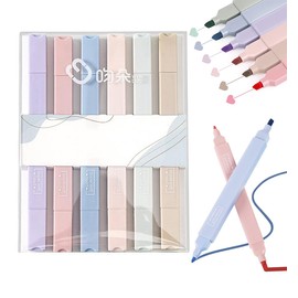 Slzhds Juego de Plumones Punta Pincel de Doble Punta, 6 Colores resaltadores pastel, Marcadores Pastel de Doble Punta, Resaltadores Pastel, Resaltadores Suaves para Estudio y Trabajo (Color A)