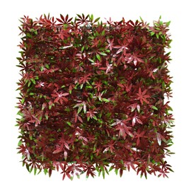 Windscreen4less 27 PCS 20"x20" Artificial Boxwood Panels Faux Plant Grass Green Wall Panel Decoration for Outdoor Indoor Garden Backyard (Red Maple)