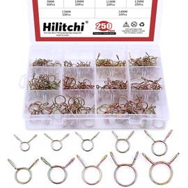 Hilitchi 450Pcs 17Sizes Fuel Line Hose Tubing Spring Clips Clamps Hose Fastener Assortment Kit for Motorcycle Scooter ATV, 5-22mm