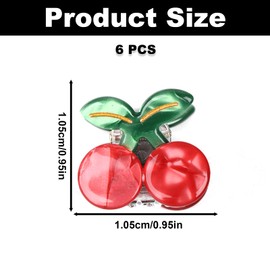 6PCS Cherry Hair Clips, Cherry Claw Clips, Non-Slip Fruit Hair Clips, Mini Claw Hair Clips, Stylish Cherry Hair Accessories, Decorative Hair Headwear for Women Gifts.