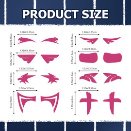 Pink Sports Eye Black Temporary Tattoos, Smudgeproof EyeBlack Sticker for Football Baseball Softball Lacrosse Themed Birthday Party Supplies (48Pairs)