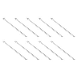 sourcing map 10Pcs 5mmx100mm 304 Stainless Steel Cotter Pin, Split Pin Fastener Clips Split Cotter for Household Appliances, Sports Equipment, Car Mechanics Repair (Silver)