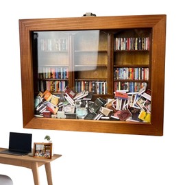 XQZMD Anxiety Bookshelf, Creative Decompression Bookshelf Ornaments, Wooden Bookshelf Display Frame, Anxiety Bookshelf Miniature, Anxiety Bookshelf Decor for Book Lovers Birthday Gifts