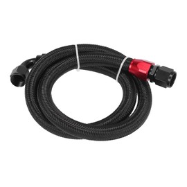 VekAuto Car Nylon Braided Mesh Hose, 3.3ft 5/8" Fuel Line Oil Gas Hose with AN10 Swivel End Fitting Universal for Car Durable Aluminum Alloy Rubber Black