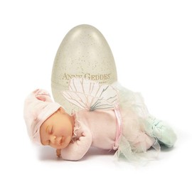 Anne Geddes 579308 Baby Fairy Doll in a Gold Glittering Egg / Fairy 9 Inch Doll in Gold Glitter Egg - Bean Filled Soft Body