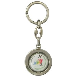 Generico French Pope Rotating Keyring with Anniversary Logo 2025, Silver, 9 cm, Silver/Black, S, Silver / black, S