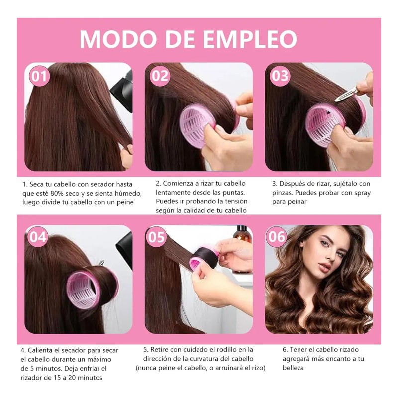 63 Tubos Para Rizar Cabello Abrazadera Plástica Para Cabello