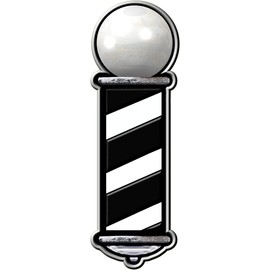 PAIR OF 24" TALL BARBER POLES NEW BLACK AND SILVER STYLE VINYL DECALS FOR SALON SHOP WINDOW WALL NICE GRAPHIC