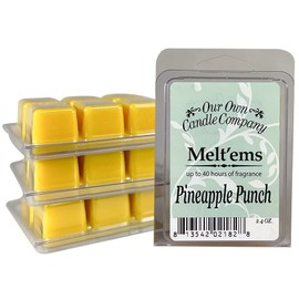 Our Own Candle Company Premium Wax Melt, Pineapple Punch, 6 Cubes, 2.4 oz (4 Pack)