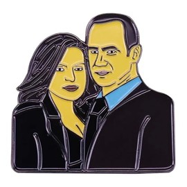 Olivia Benson and Elliot Stabler Cop Partners Law Crime Criminal Drama Victims TV Show 1.5" Enamel Pin Badge, 1.5 Inches, Enamel, enamel