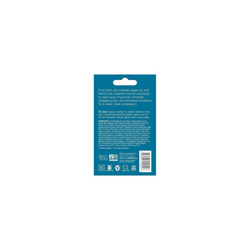 Andalou Naturals Instant Clarity Argan Oil & Blue Clay Mask