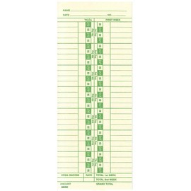 1000 ct Weekly or Bi-Weekly Single-Sided Time Cards for Employees. Fits Acroprint, Amano, Lathem Simplex, Widmer
