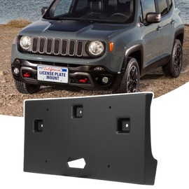 Heavy-Duty ABS Front License Plate Bracket – License Plate Holder & Frame Fit for Jeep Renegade 2015-2018, Quick Installation with Screws, Vibration Dampening & Rust-Proof Design
