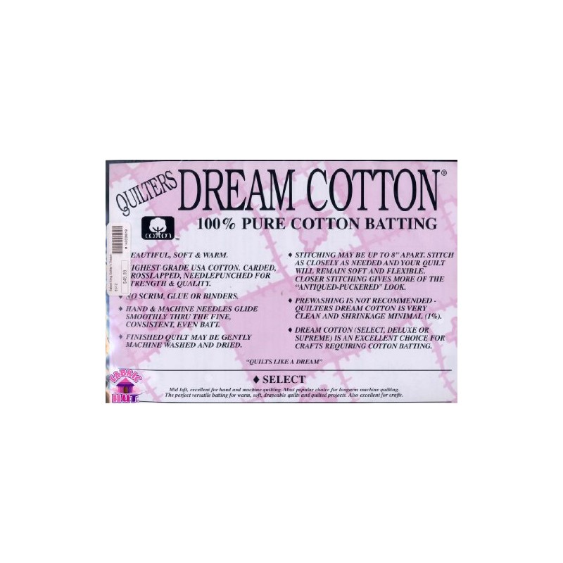 Quilters Dream Natural Cotton Batting Select Loft - Throw (One