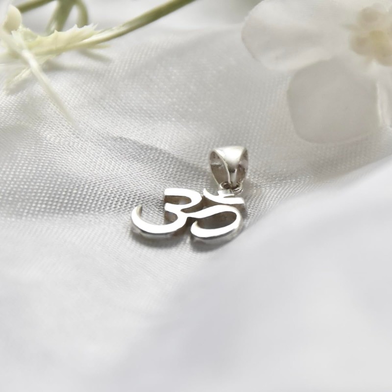 Om Ohm Pendant Sterling Silver 925 Chakra Namaste Healed Buddha