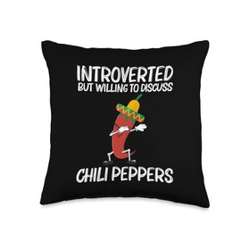 Funny Chili Pepper Design For Men Women Berry Fruit Plant Throw Pillow