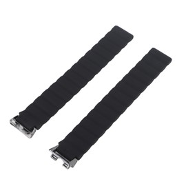 Silicone Magnetic Watch Band Adjustable Quick Release Flexible Sweatproof Comfortable Replacement Sports Watch Strap Black
