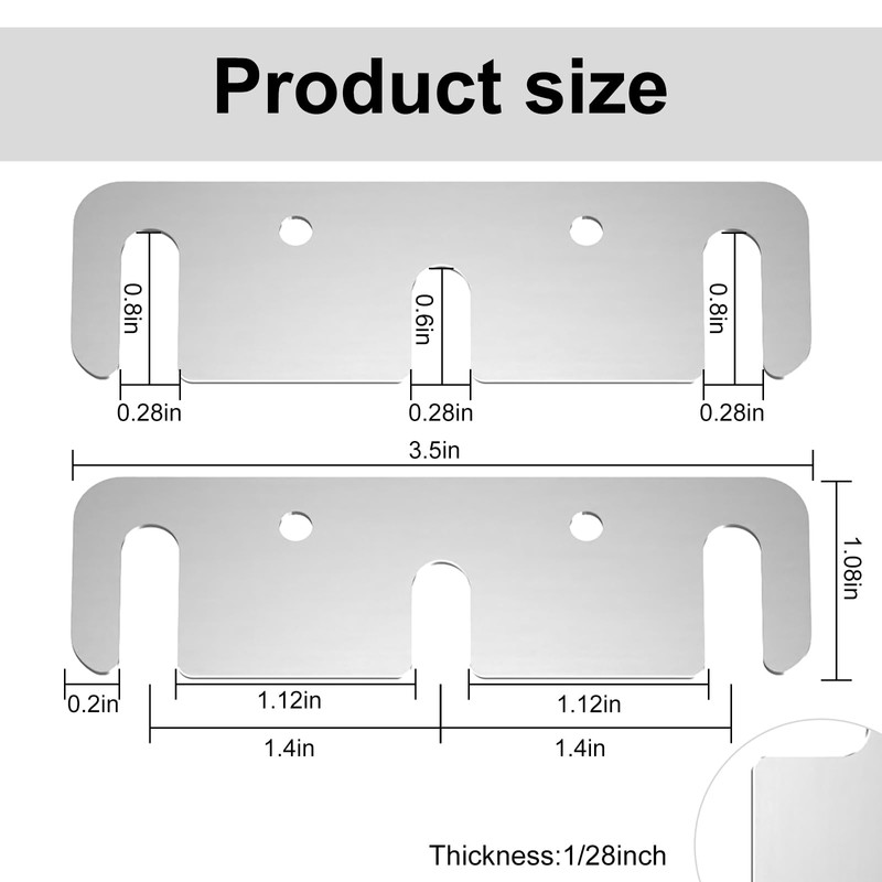3.5 Inch Door Hinge Shims - Laser-Cut Stainless Steel Kit