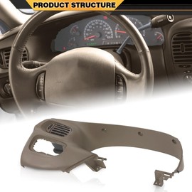 ANDPLAY Dash Gauge Front Upper Instrument Cluster Bezel Trim Panel w/ 1 Switch Air Vent C13 Compatible with Ford F150 1997-2003/Fit Ford Expedition 1997 1998 1999 2000 2001 2002 2003 Brown