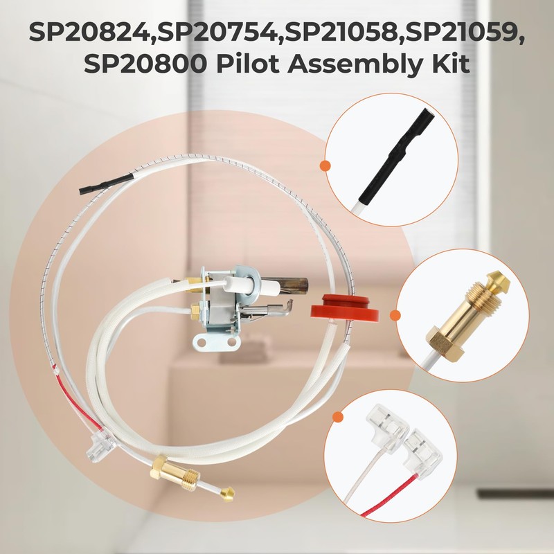 Upgraded SP20824 Water Heater Pilot Assembly Replacement for Kit SP20754,SP21058,SP21059,SP20800