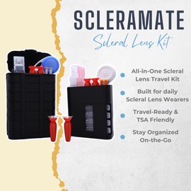 FOCAL POINT PRINTS ScleraMate Scleral Contact Lens Storage Case Travel Kit. Scleral Lens Kit Organizer. Store Saline solution, Contact lens case, Scleral lens inserter and Scleral Lens remover