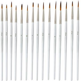 Fine Detail Miniature Modelling Paint Brush Set of 15 - Premium Golden Taklon Brushes for Miniatures War Gaming and Nail Art