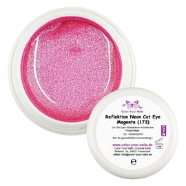 Color-Your-Nails Reflektions Neon Cat Eye UV-Gel Set, 9 Farben, Glitzer-Effekt, Nageldesign (Magenta (173), 5g)