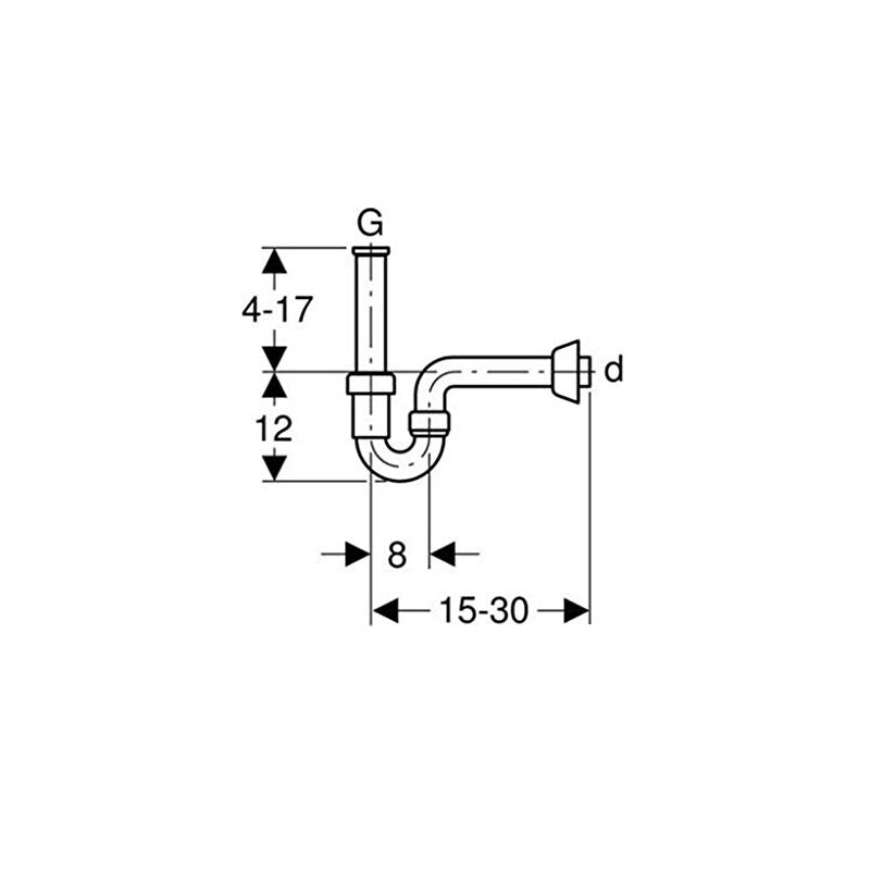 Geberit Series 151.100.11.1 Sink Siphon in PP White Swivel 11/4