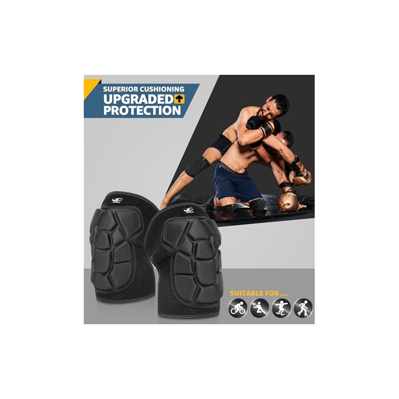 HiRui Flexible Knee Pads for Wrestling with Thick EVA Foam