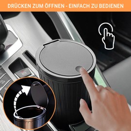 Vicera Car Bin - Practical Mini Rubbish Bin, Car Bin with Lid, Waterproof & Odour-Inhibiting, with Bin Bag