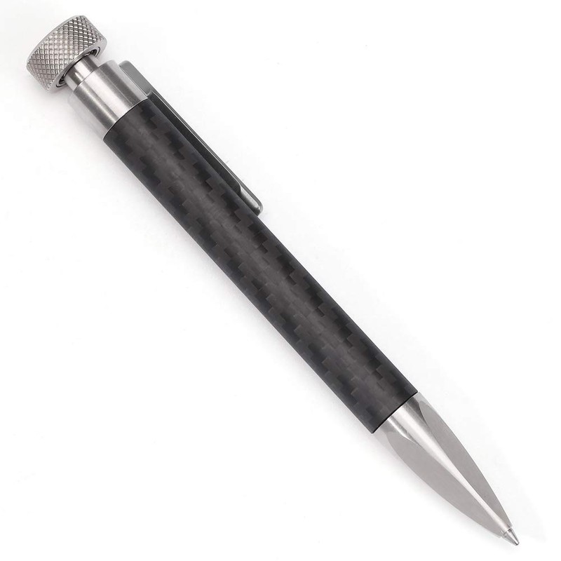 Cool Hand 5" Retractable Pen with Fidget Spinner, Carbon Fiber