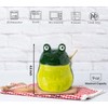 dgudgu Frog Salt Cellar With Lid And Bamboo Spoon Ceramic