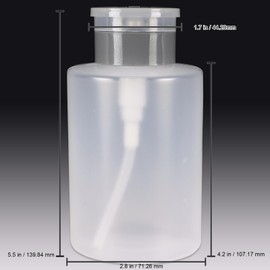 12oz Gray Push-Down Dispenser Bottle - 1 Bottle - Empty Refillable Pump Bottle for Nail Polish Remover Liquid Lotion Cream