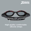 Zoggs Unisex Flex Smaller Fit Swimming Goggles, Red/Black/Smoke Polarized, Small