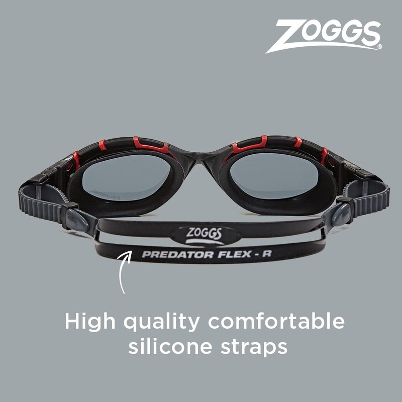 Zoggs Unisex Flex Smaller Fit Swimming Goggles, Red/Black/Smoke Polarized, Small