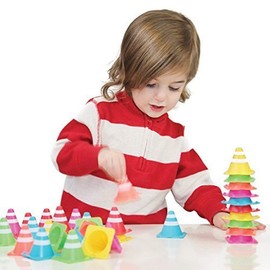 Toybridge ConestaX Pyramidenbauer, Kegel, Vorschule, pädagogisches Bauset, leuchtende Farben, Kleinkinder, Kinder, 36-teiliges Set
