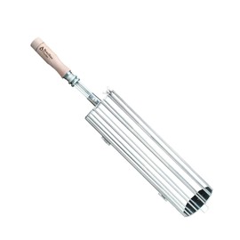 Brazilian Flame Stainless Steel Round Basket Barbecue Net Tube Wire Mesh Cylinder Grill Basket, Rolling Grilling Tool for Vegetables & Fish, BBQ Accessories Portable Outdoor Camping Picnic Cookware