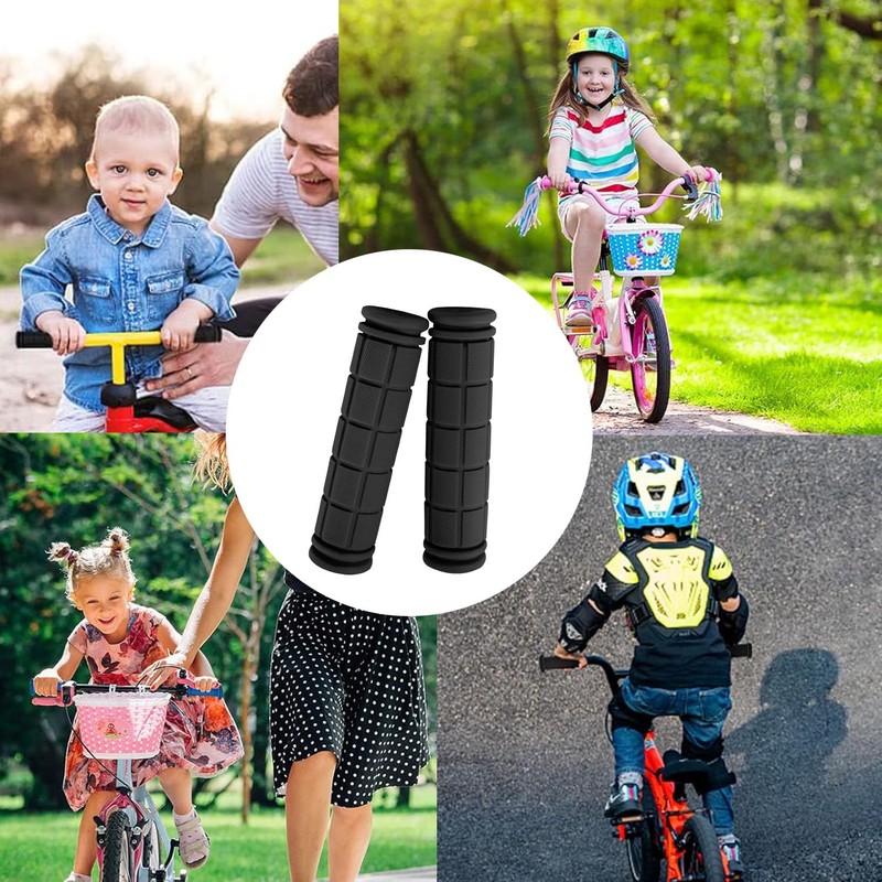 2 Pair Bike Handlebar Grips Soft Rubber Non-Slip Bicycle Handle