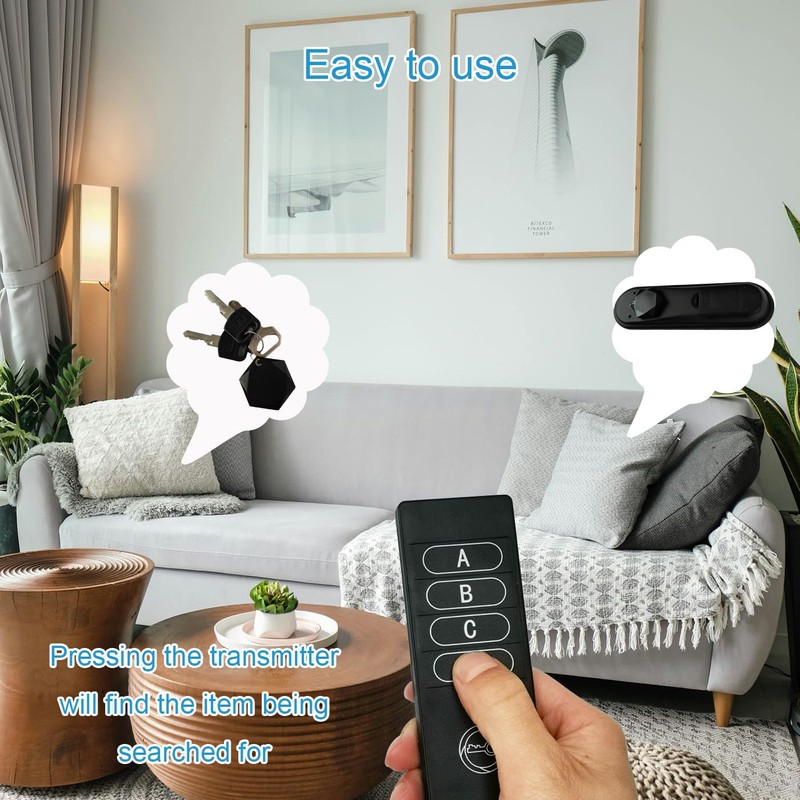 Key Finder,Wireless Locator,115ft Range 85db Sound Remote Finder,Use for Finding
