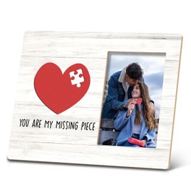 SRADMO You Are My Missing Piece Picture Photo Frame, My Missing Piece Gift Picture Frame 10x8 Inch, Be My Valentine Picture Frame, Valentines Day Picture Frame, Couple Picture Frames, Love Frame