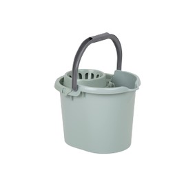 16L Litre Mop Bucket With Removable Wringer and Easy Grip Carry Handle Pouring Spout Deluxe Floor Cleaning Bucket For Commercial and Household - (Silver Sage, 16L Mop Bucket)
