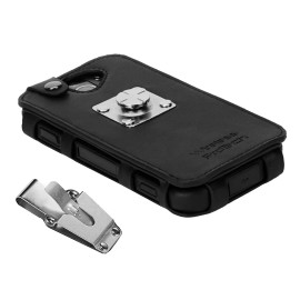 Wireless Protech Kyocera DuraForce Pro 2 Leather Frame Fitted Case with 4-Way Locking Belt Clip