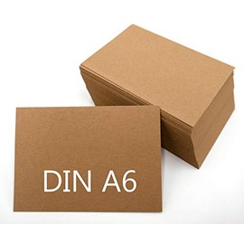 DIN A6 Blank Kraft Paper Postcards Index Cards Set Brown for DIY 225 & 300 g/m² Craft Card (100 Sheets 225 g/m²)