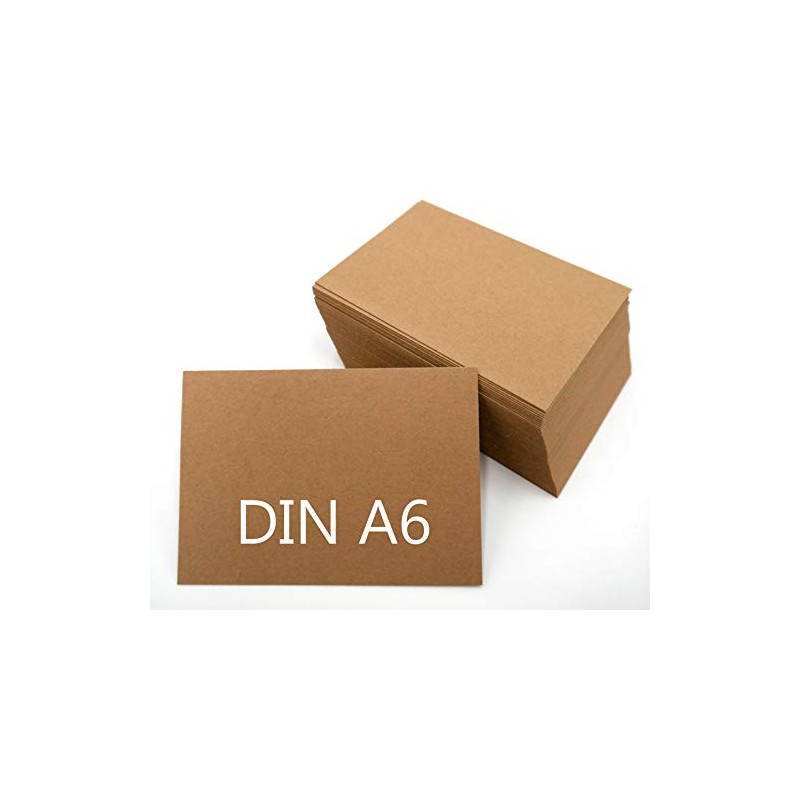 DIN A6 Blank Kraft Paper Postcards Index Cards Set Brown